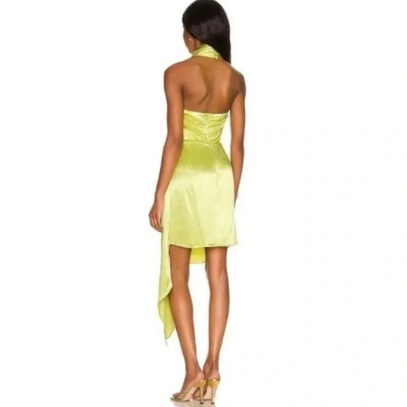 Elliatt Revolve Croatia Mini Dress Cocktail Party Crossover Halter in Citron - Picture 13 of 17